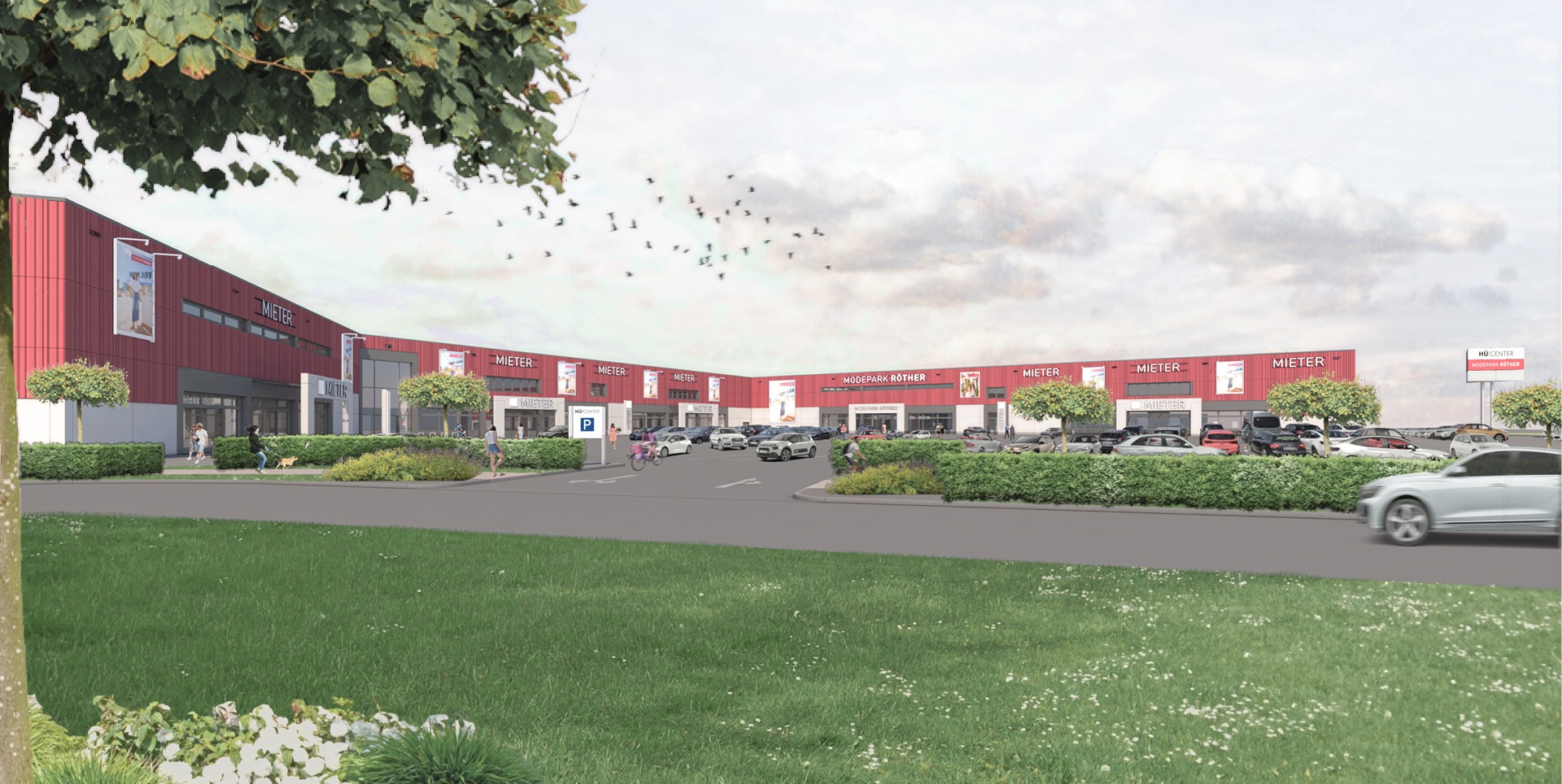 Die Visualisierung zeigt, wie das „Hü Center" in Zukunft aussehen wird.