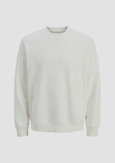 Weißer Sweatshirt aus weichem Baumwollmaterial, ideal für Komfort und lässigen Stil. Weißer Sweatshirt aus weichem Baumwollmaterial, ideal für Komfort und lässigen Stil.