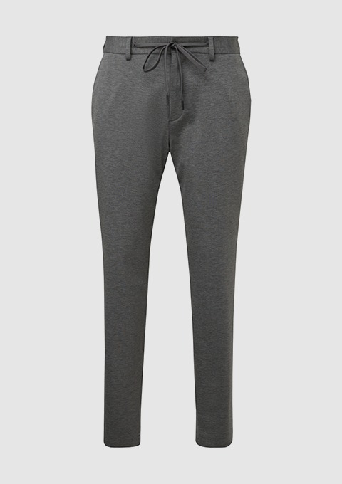 Graue Anzugshose mit Kordelzug, lässig und bequem. Graue Anzugshose mit Kordelzug, lässig und bequem.
